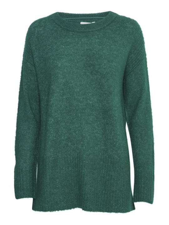 ICHI Damen Langarm Pullover Grün