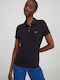 Tommy Hilfiger Damen Polo Bluse Kurzarm Marineblau