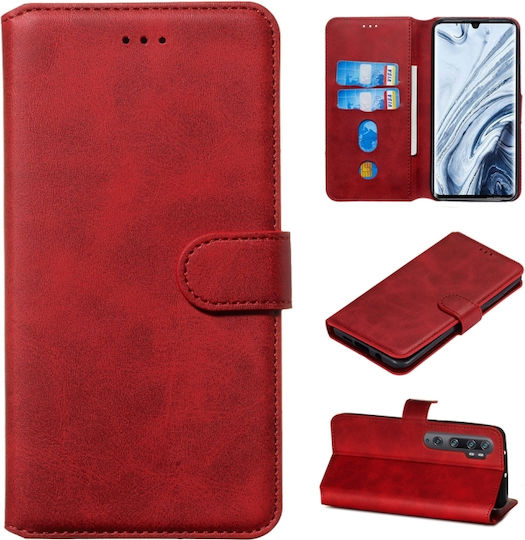 Cc9 Pro Classic Calf Texture Horizontal Buchen Sie Synthetisches Leder Rot (Xiaomi Mi Note 10 / Mi Note 10 Pro)