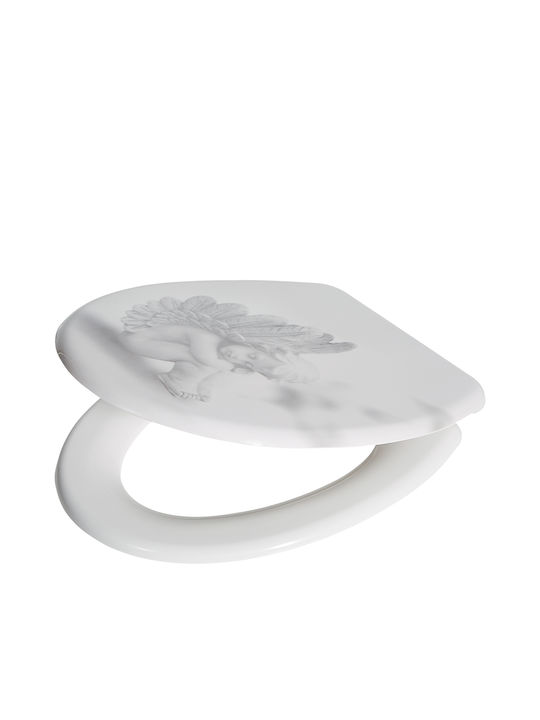 Homefit Toilettensitz Sanftes Schließen Kunststoff 46,5x37,5cm Grau