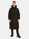 Lang Damen Puffer Jacke für Winter Black.