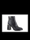 Exe Leather Women's Ankle Boots with High Heel Black