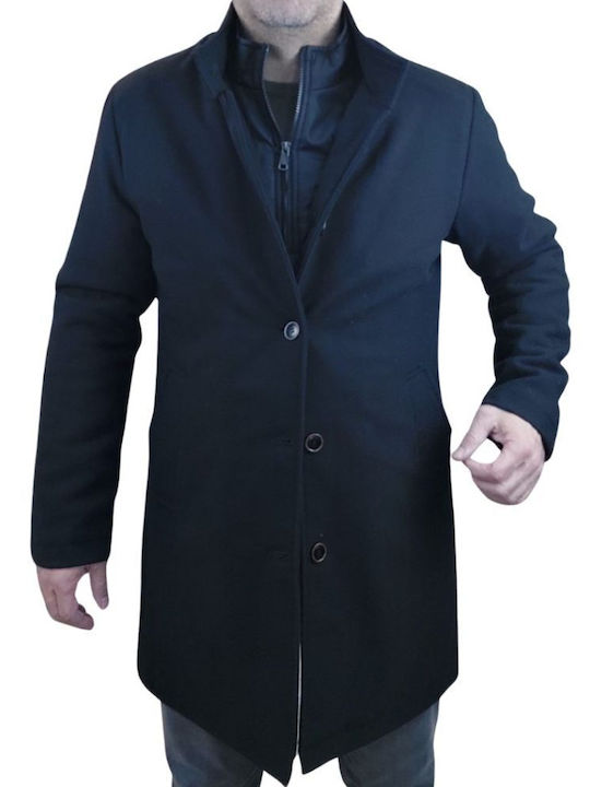 Free Man Men's Half Coat Black