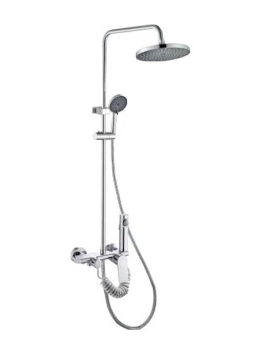 Shower Column with Mixer Silver