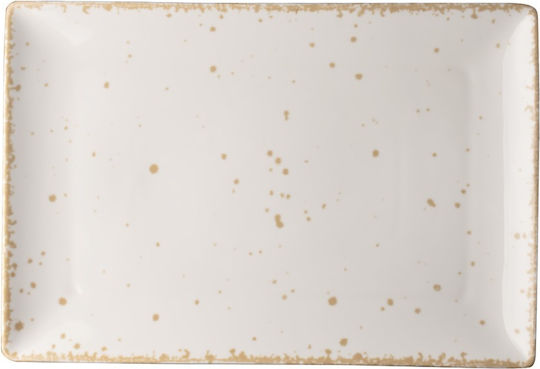 Lukanda Serving Platter Rectangular made of Porcelain White 36x24cm