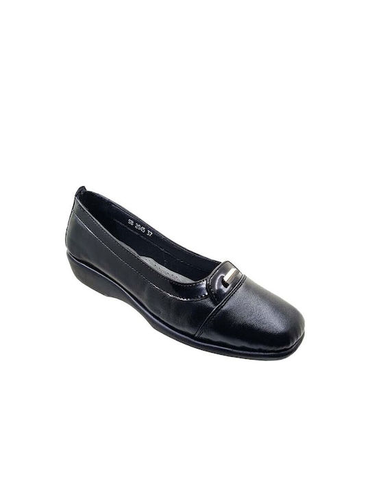 Sabino Leather Women's Moccasins in Black Color