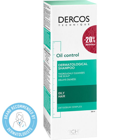 Vichy Dercos Oil Control Σαμπουάν Όγκου & Βαθύ Καθαρισμού για Λιπαρά Μαλλιά 200ml