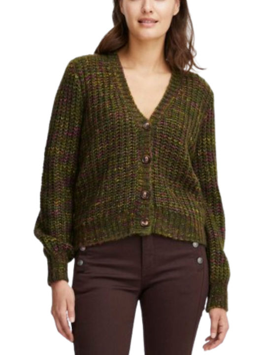 Fransa Women's Knitted Cardigan Green