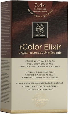 Apivita My Color Elixir Σετ Βαφή Μαλλιών Χωρίς Αμμωνία 6.44 Ξανθό Σκούρο Έντονο Χάλκινο 125ml