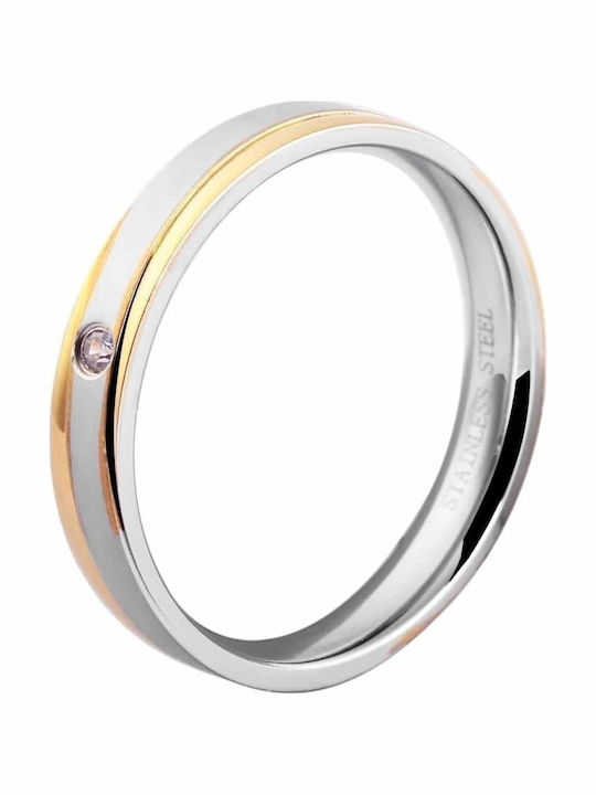 Akzent Ring Small Wedding Band made of Steel Gold Plated