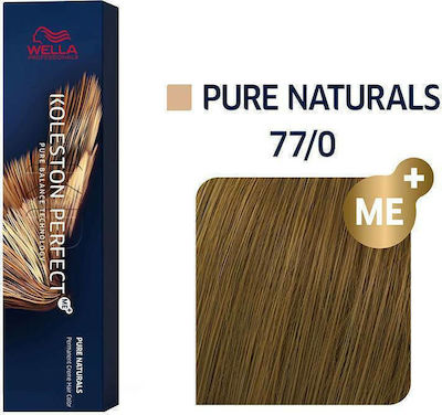 Wella Koleston Perfect Me+ Pure Naturals Vopsea de Păr 77/0 Blond intens 60ml