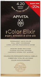 Apivita My Color Elixir Σετ Βαφή Μαλλιών Χωρίς Αμμωνία 4.20 Καστανό Βιολετί 125ml