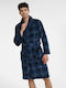 Henderson Winter Karo Herren-Robe Blau