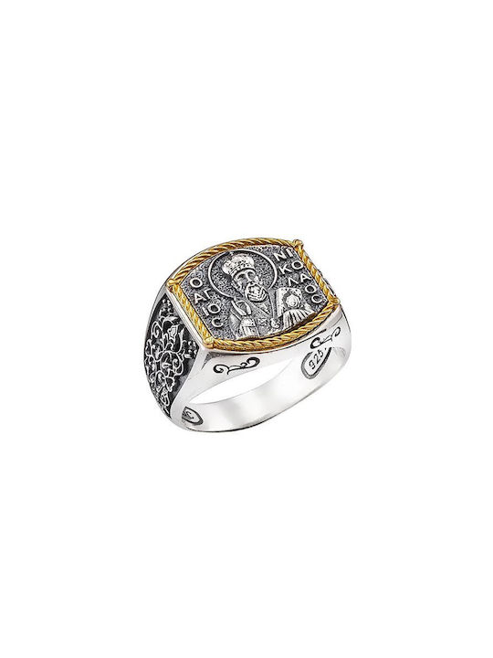 Paraxenies Men's Gold Plated Silver Ring