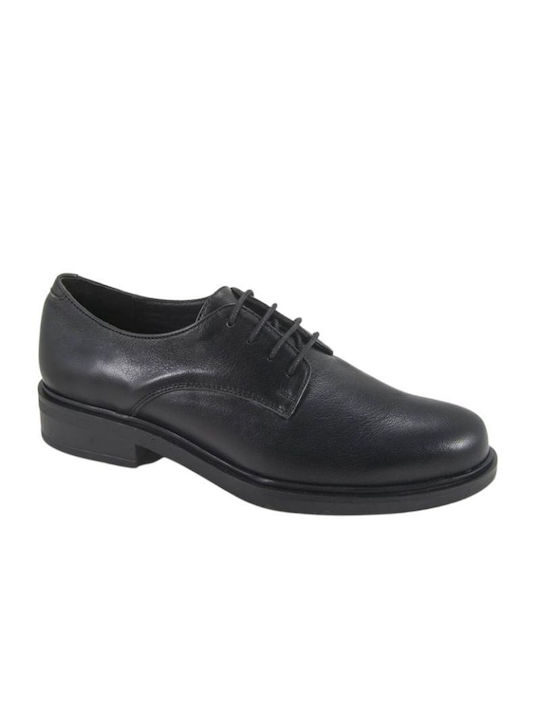 Safe Step Δερμάτινα Γυναικεία Oxfords σε Μαύρο Χρώμα