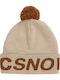 Gambol Pom Pom Beanie Unisex Beanie Knitted in Beige color