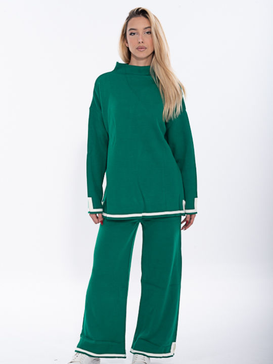 Korinas Fashion Γυναικείο Πράσινο Σετ με Παντελόνι με Λάστιχο
