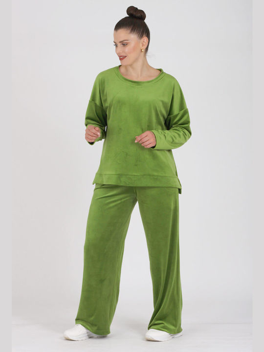 Boutique Set Women's Sweatpants Green Velvet