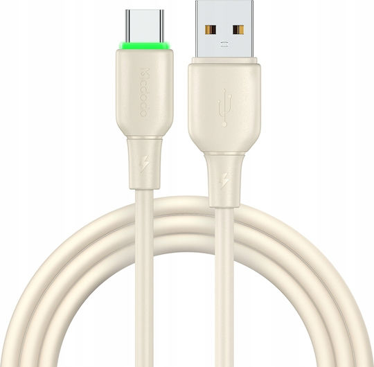 Mcdodo LED USB 2.0 Kabel USB Typ-C männlich - USB-A 100W PD Beiges 1,2 m CA-4750