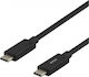 Deltaco USB 3.1 Cable USB-C male - USB-C 60W Μαύρο 1m USBC-1054M