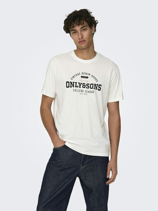 Only & Sons Cloud Dancer T-shirt Bărbătesc cu M...