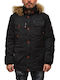 Inox Herren Winter Jacke Lässig Schwarz