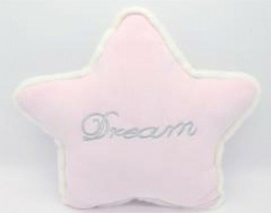 Natural Home Декоративна Възглавница за Люлка Dream Звезда Розов