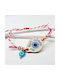 Too Little Kids Cord Macrame March Bracelet with Evil Eye for Girl