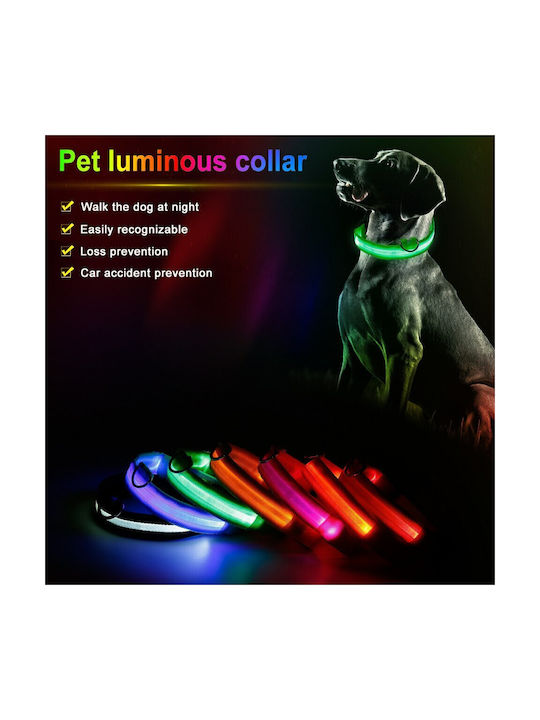 Dog Collar Nylon in White color Large 45 - 52cm