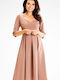 Awama Midi Dress Beige