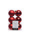 Hanging Ball Ornament Ornament Plastic Red 6cm Set 12pcs