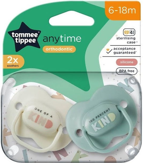Tommee Tippee Anytime Ορθοδοντικές Πιπίλες Σιλικόνης για 6-18 μηνών 2τμχ