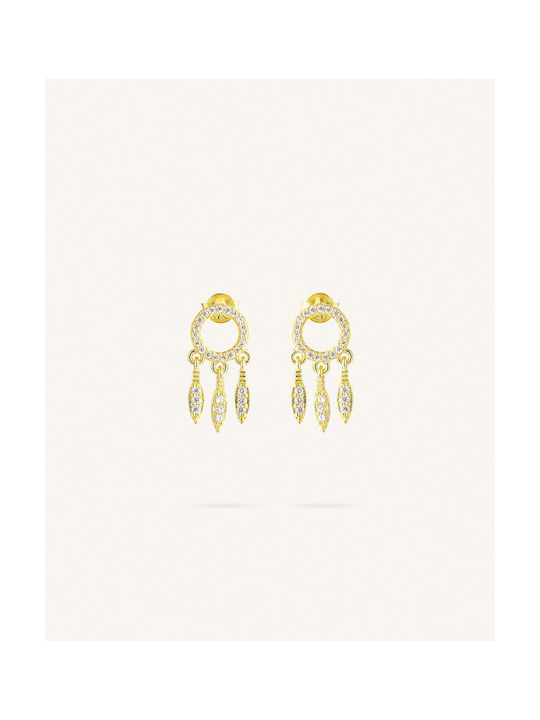 Set Earrings made of Silver Gold Plated with Stones