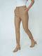 Women's Fabric Trousers Skinny Fit Brown