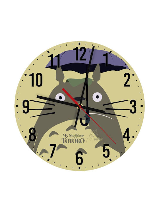 Koupakoupa Totoro From My Neighbor Totoro Silent Wall Clock Wooden Yellow Ø30cm