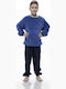 Galaxy Παιδική Πιτζάμα Χειμωνιάτικη Fleece Μπλε