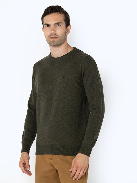 The Bostonians Herren Langarm-Pullover Khaki