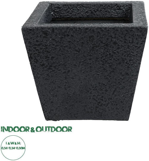 GloboStar Karraspio Planter Polyester Black with Stand 34x34x30cm.