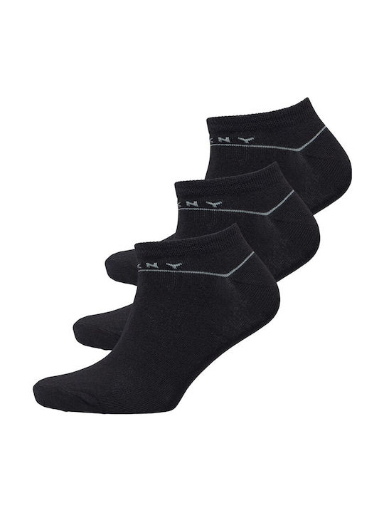 DKNY Women's Patterned Socks Black 3Pack