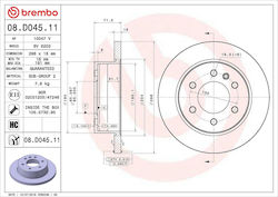 Brembo Спирачни Дискове Отзад 1 Брой Brembo Спирачни Дискове Отзад 1 Брой