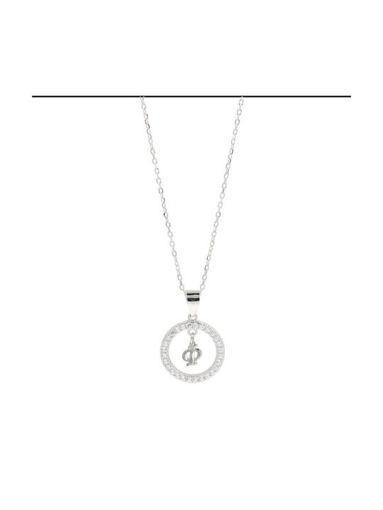 Q-Jewellery Necklace Monogram from Silver with Zircon