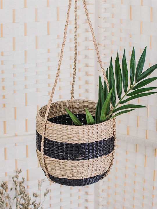 Decorative Basket Wicker with Handles Black Sass & Belle