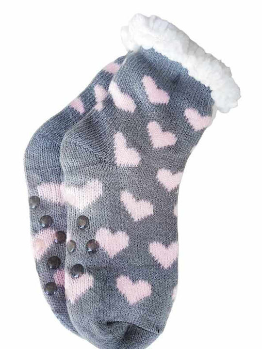 Fengi Kinderstrümpfe Hausschuh-Socken Γκρι / Ροζ