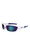 River2sea Herren Sonnenbrille mit Weiß Kunststoff Gestell und Mehrfarbig Spiegel Linse 50003