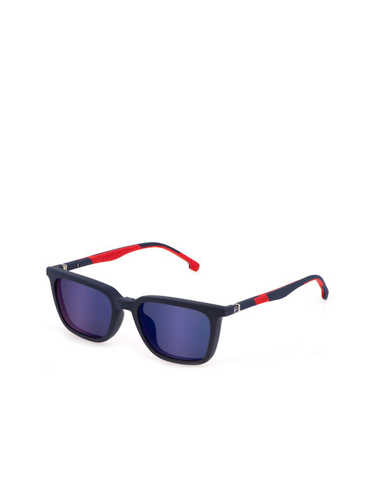 Fila Sunglasses with Navy Blue Plastic Frame and Blue Polarized Mirror Lens UFI438/U43P