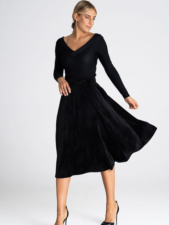 Figl Midi Skirt in Black color