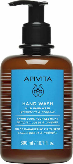 Apivita Mild Hand Wash Gel de Duș în Gel cu Unt de Shea și Miros de Grapefruit și Propolis 300ml