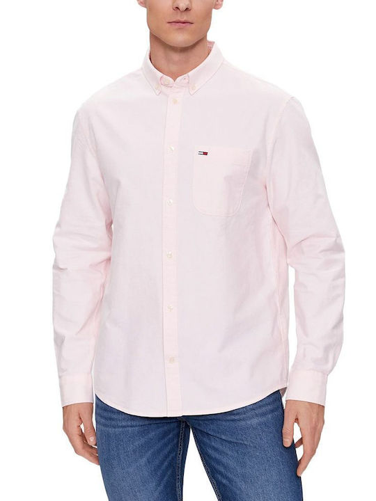 Tommy Hilfiger Men's Shirt Long Sleeve Pink