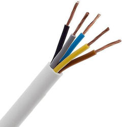 Eurolamp Power Cord with Diameter 5x2.5mm² in Alb Color 100m