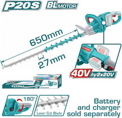 Total THTLI40028 Μπορντουροψάλιδο Μπαταρίας 40V με Λάμα 65cm Solo